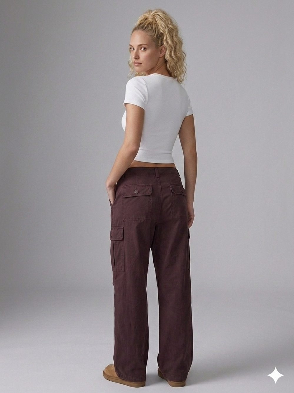 SKIMS Outdoor Woven Wide Leg Cargo Pants Phoenix XS NWT - Picture 3 of 8